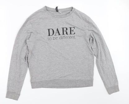 H&M Womens Grey   Pullover Sweatshirt Size M