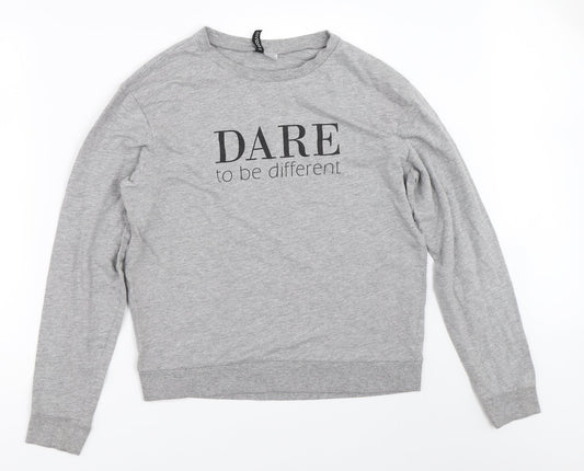 H&M Womens Grey   Pullover Sweatshirt Size M