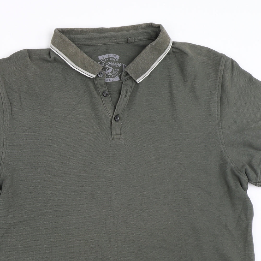 Red Herring Mens Green    Polo Size L
