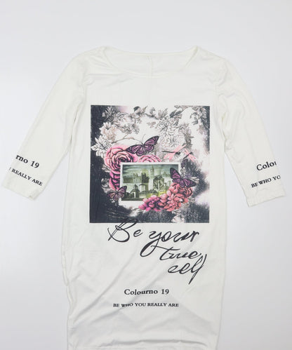 Womens UK Size M Preworn White Basic T-Shirt