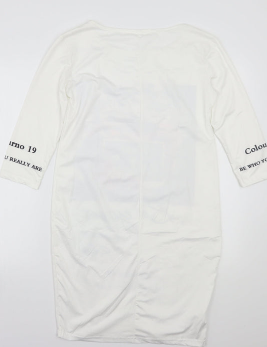 Womens UK Size M Preworn White Basic T-Shirt