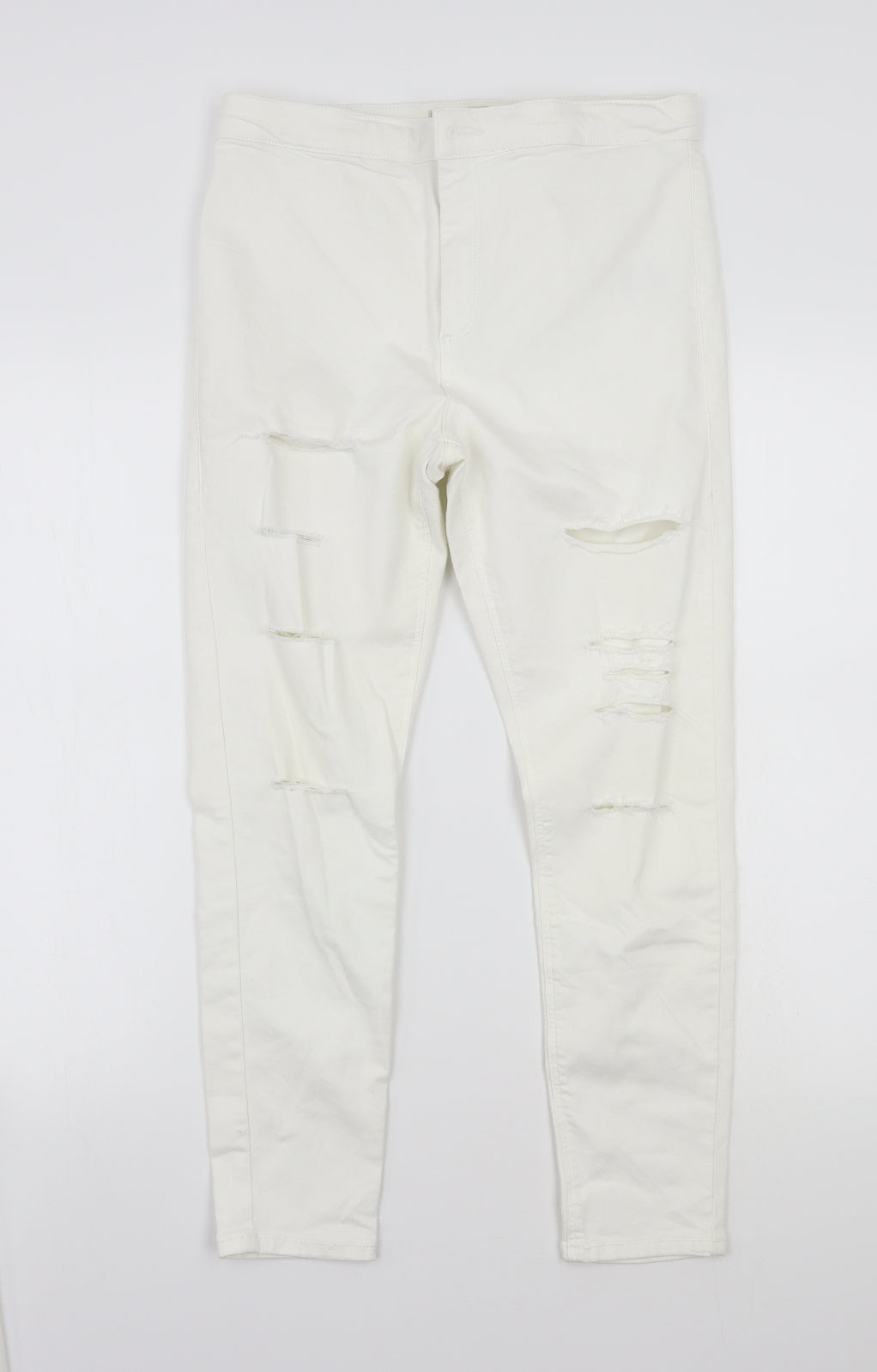 Topshop Womens White   Cropped Jeans Size 34 L24 in