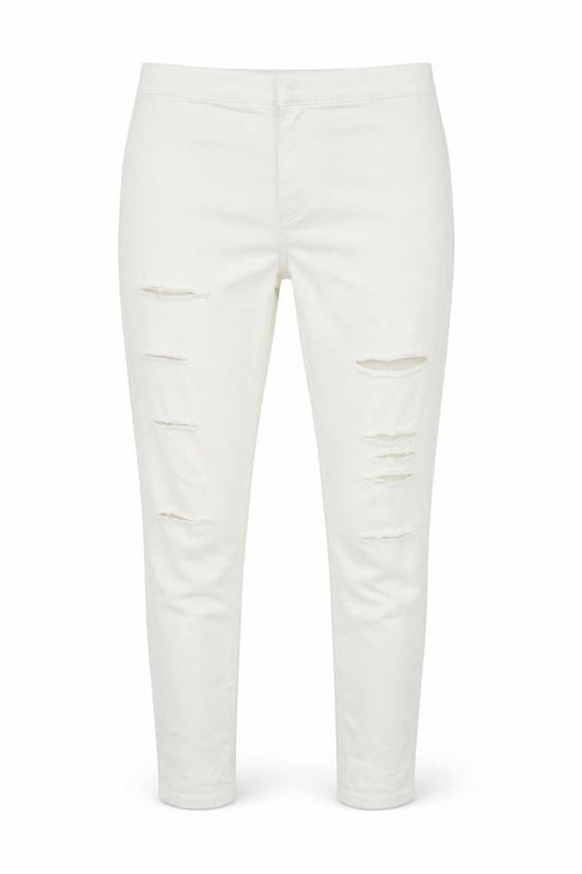 Womens UK Size 34 Topshop Regular Fit Cropped White Jeans