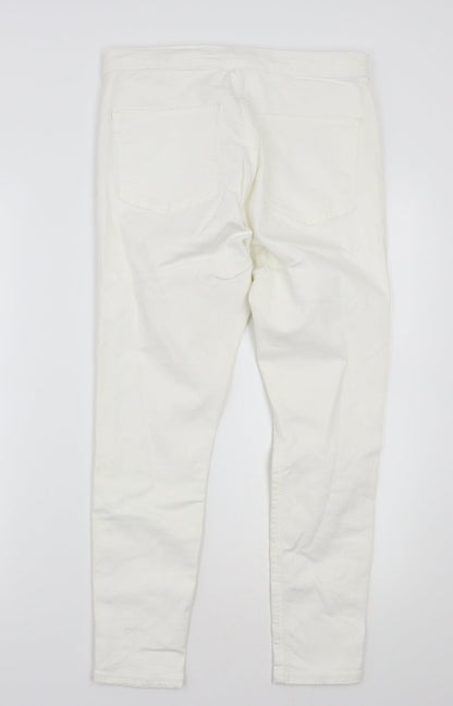 Topshop Womens White   Cropped Jeans Size 34 L24 in