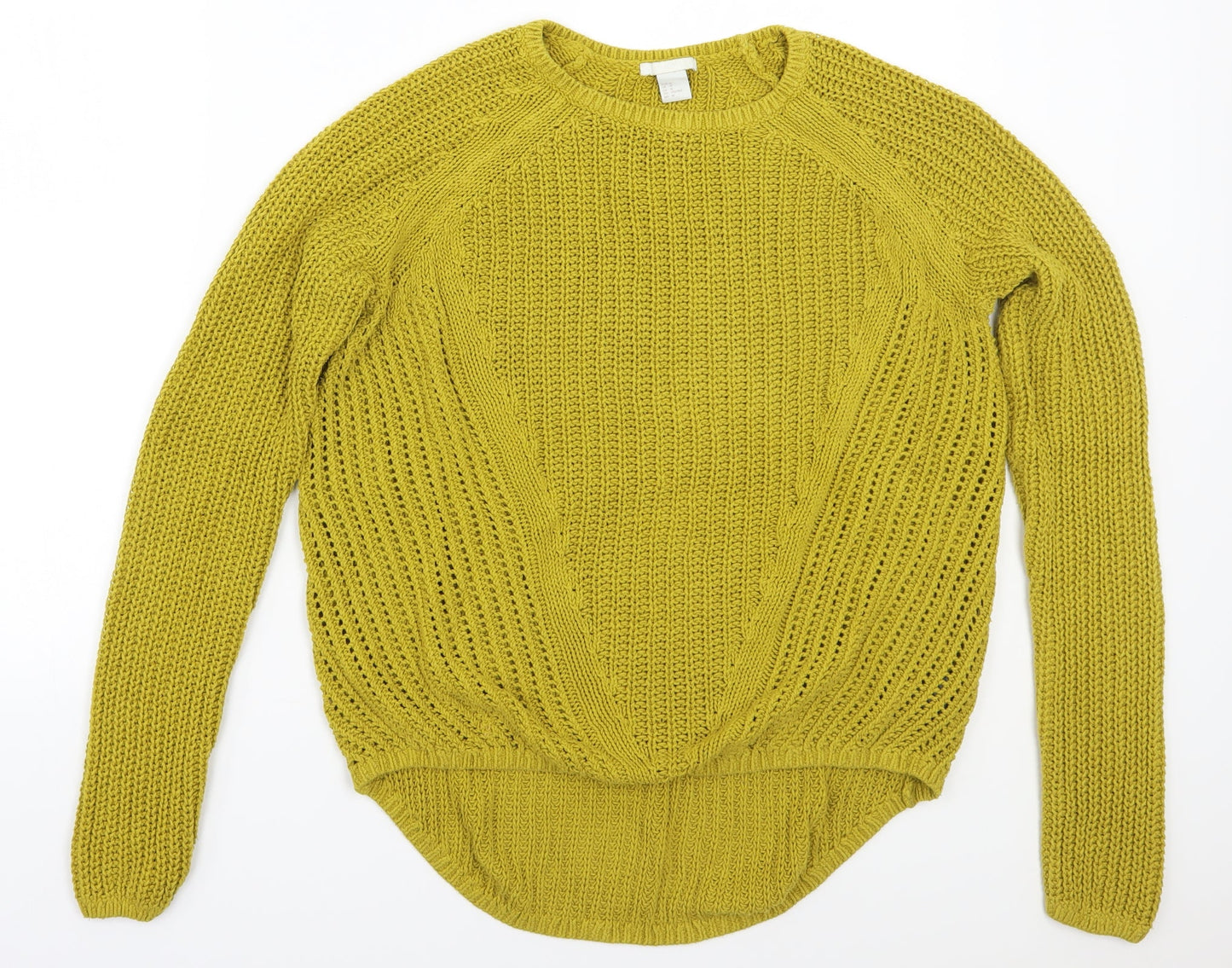 Womens UK Size M H&M Yellow Pullover Jumper