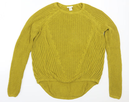 Womens UK Size M H&M Yellow Pullover Jumper