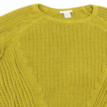 Womens UK Size M H&M Yellow Pullover Jumper