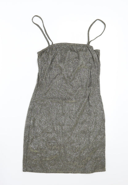 PRETTYLITTLETHING Womens Gold   A-Line  Size 10