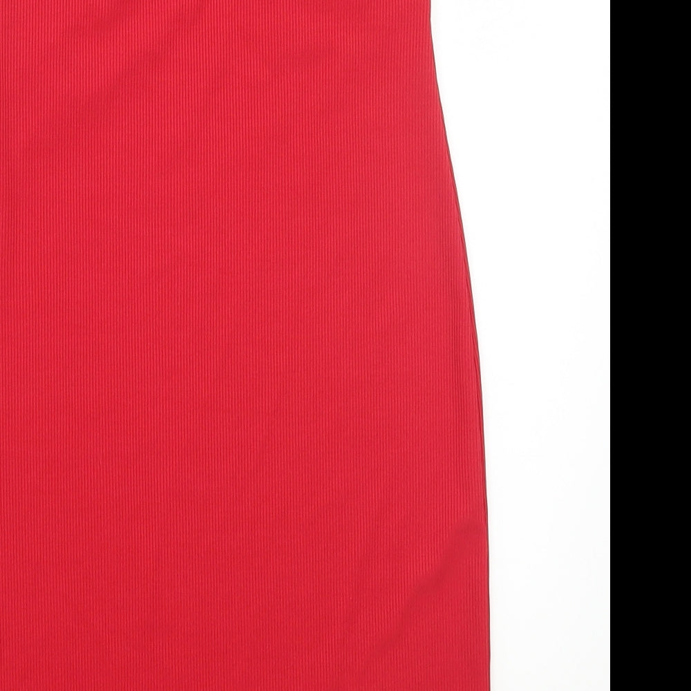 PRETTYLITTLETHING Womens Red  Rayon A-Line  Size 12