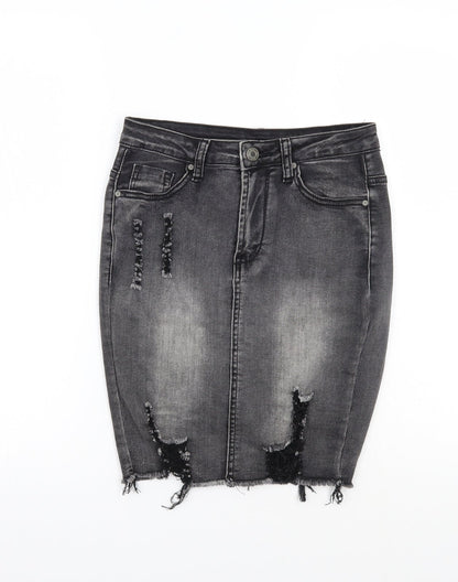 Girl vivi Womens Grey   A-Line Skirt Size 8