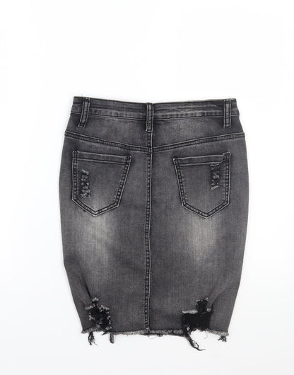 Girl vivi Womens Grey   A-Line Skirt Size 8