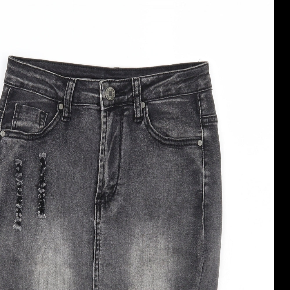 Girl vivi Womens Grey   A-Line Skirt Size 8