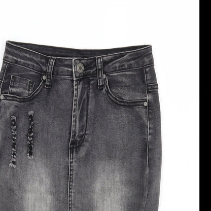 Girl vivi Womens Grey   A-Line Skirt Size 8