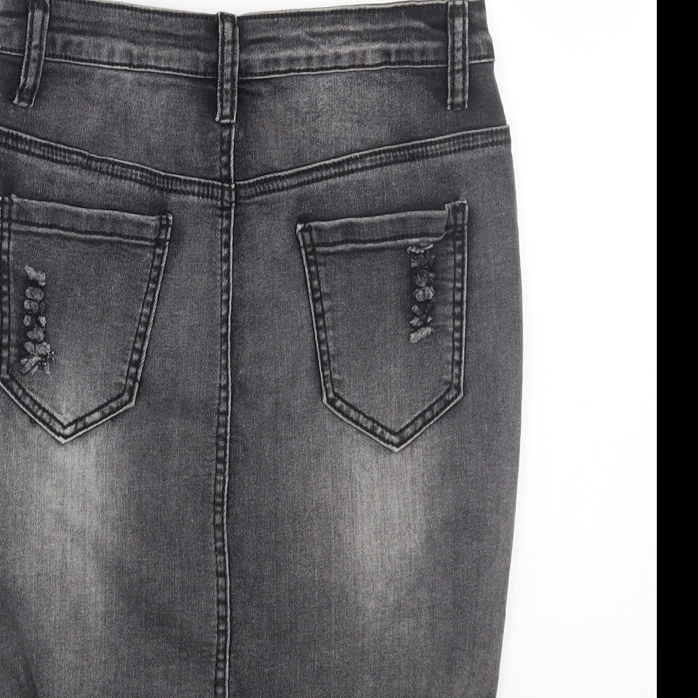 Girl vivi Womens Grey   A-Line Skirt Size 8