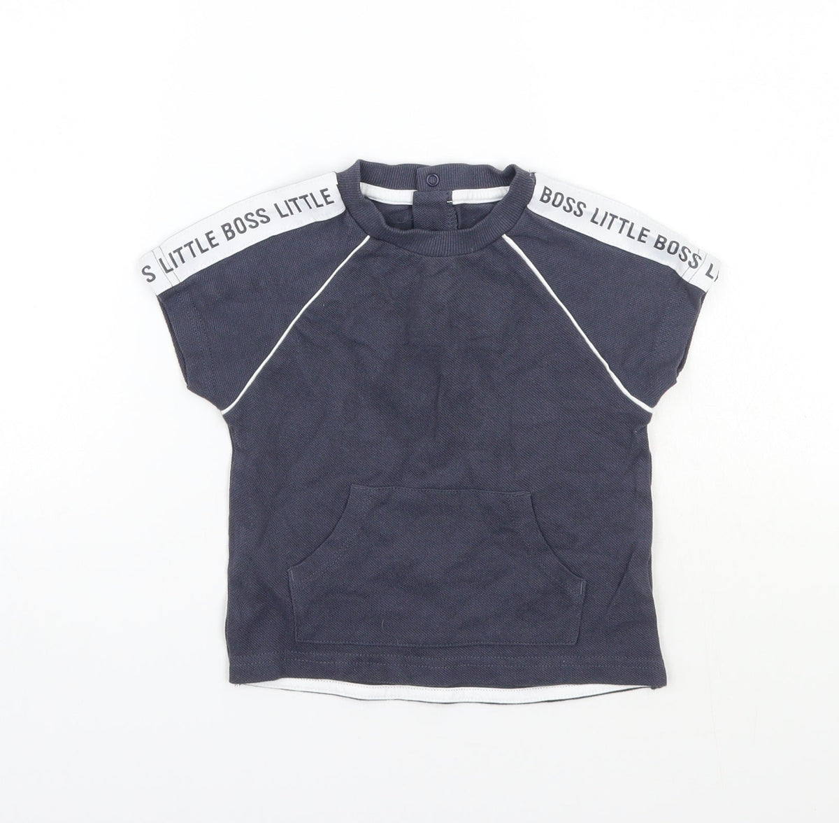Additional front view of Nutmeg boys’ grey basic t-shirt, size 12, months