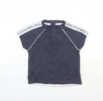 Additional front view of Nutmeg boys’ grey basic t-shirt, size 12, months