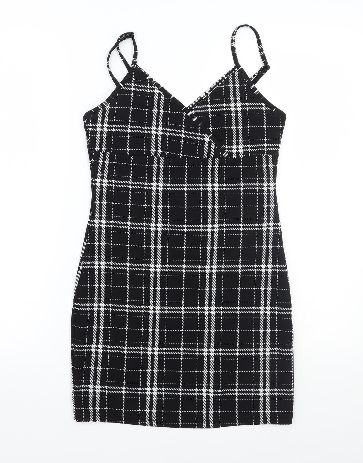 SheIn Womens Black Check  A-Line  Size S