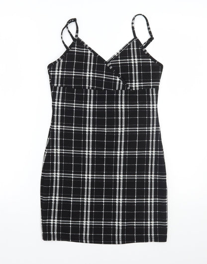 SheIn Womens Black Check  A-Line  Size S