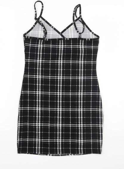 SheIn Womens Black Check  A-Line  Size S