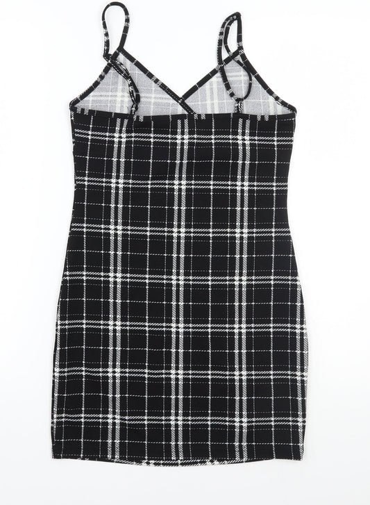 SheIn Womens Black Check  A-Line  Size S