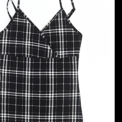SheIn Womens Black Check  A-Line  Size S