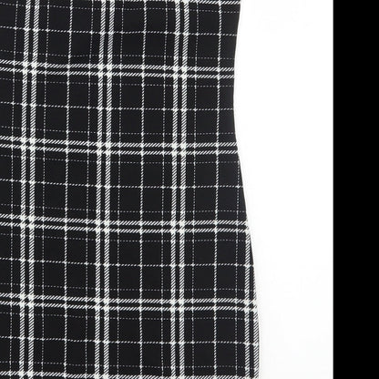 SheIn Womens Black Check  A-Line  Size S