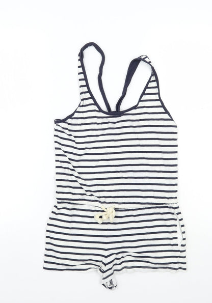 internationale Womens White Striped  Playsuit One-Piece Size 8