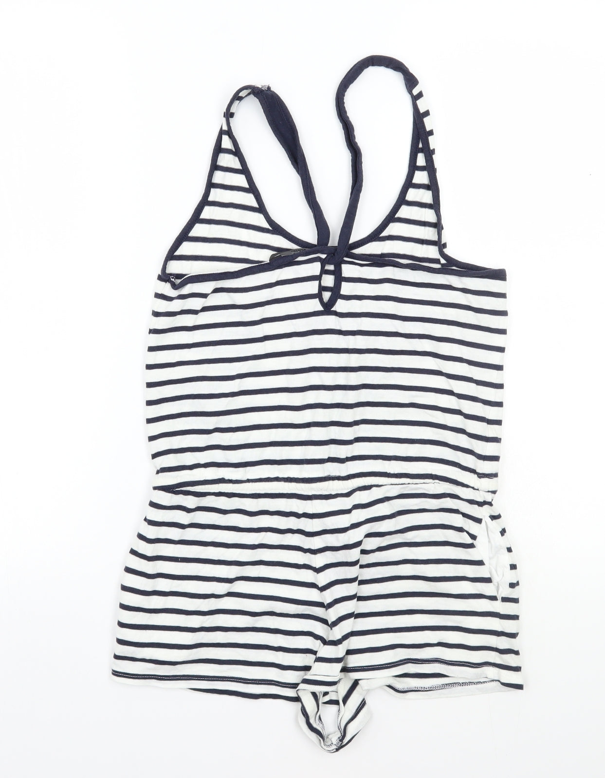 internationale Womens White Striped  Playsuit One-Piece Size 8