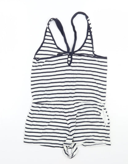 internationale Womens White Striped  Playsuit One-Piece Size 8