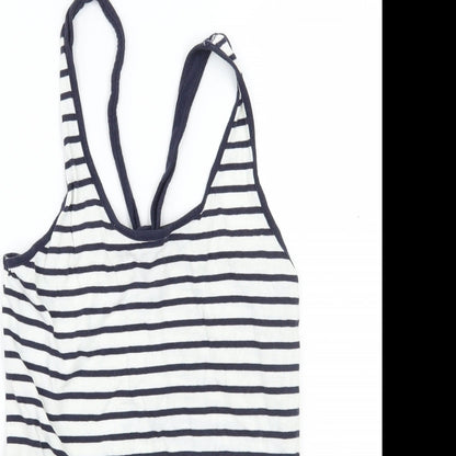 internationale Womens White Striped  Playsuit One-Piece Size 8