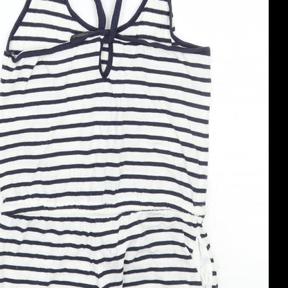 internationale Womens White Striped  Playsuit One-Piece Size 8