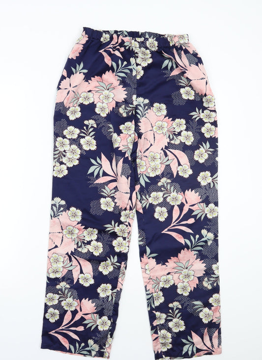 Matalan Womens Blue Floral  Trousers  Size S L28 in