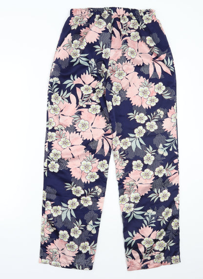 Matalan Womens Blue Floral  Trousers  Size S L28 in