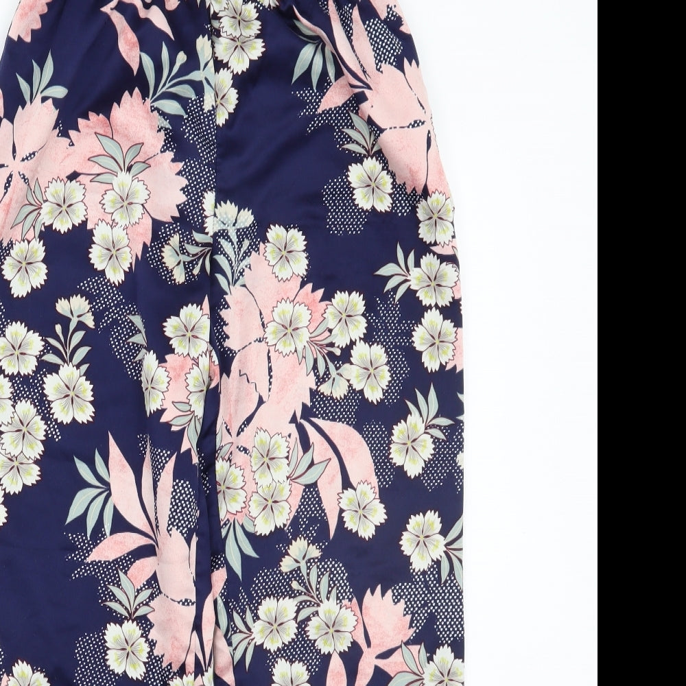 Matalan Womens Blue Floral  Trousers  Size S L28 in