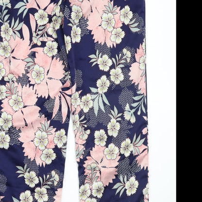 Matalan Womens Blue Floral  Trousers  Size S L28 in