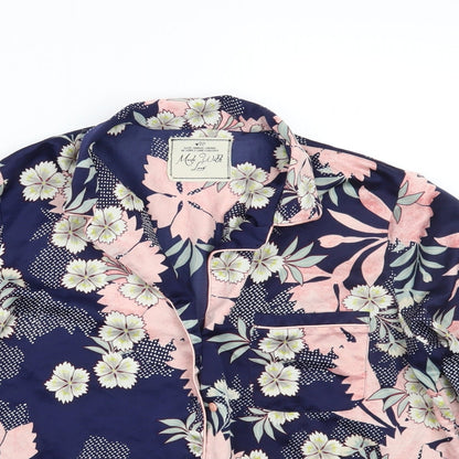 Matalan Womens Blue Floral  Kaftan Pyjama Top Size M