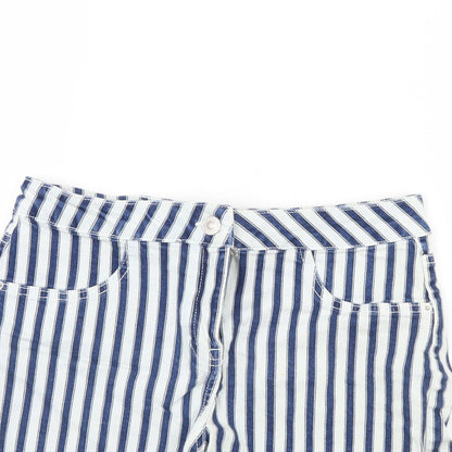 Papaya Womens Blue Striped Denim Cut-Off Shorts Size 8