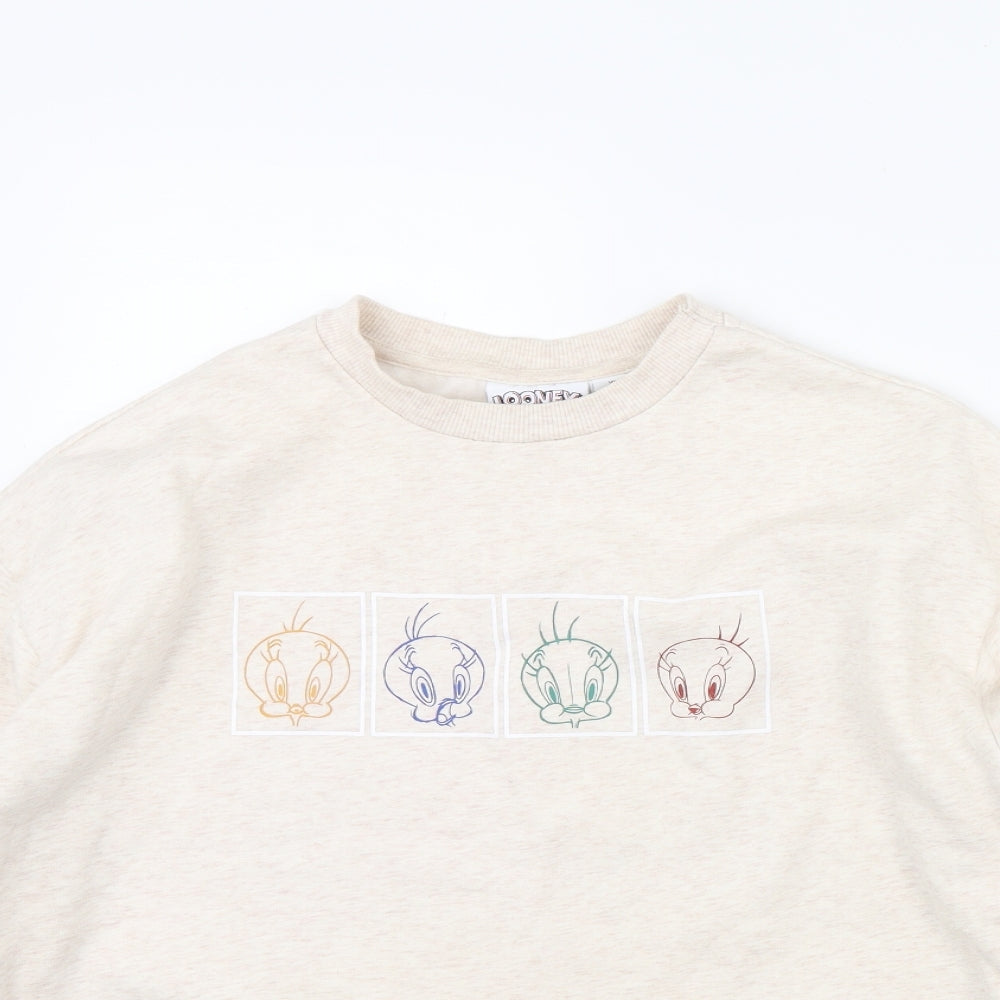 Looney Toons Womens Beige   Pullover Jumper Size XS  - Looney Tunes