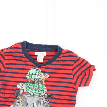 Monsoon Baby Red Striped  Basic T-Shirt Size 12 Months  - Hippo