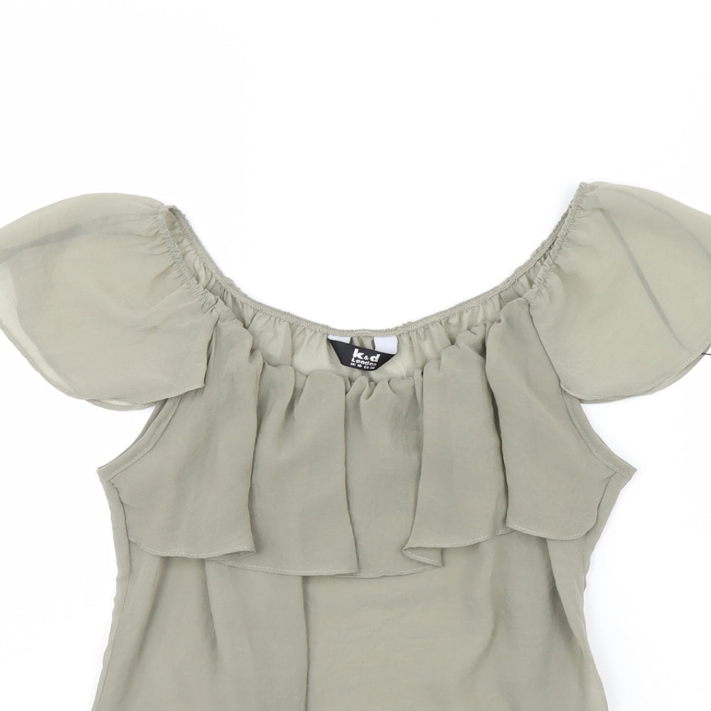 Womens UK Size 10 K&D Green Basic Blouse