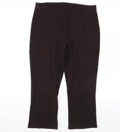 Womens UK Size 22 Preworn Regular Fit  Brown Trousers