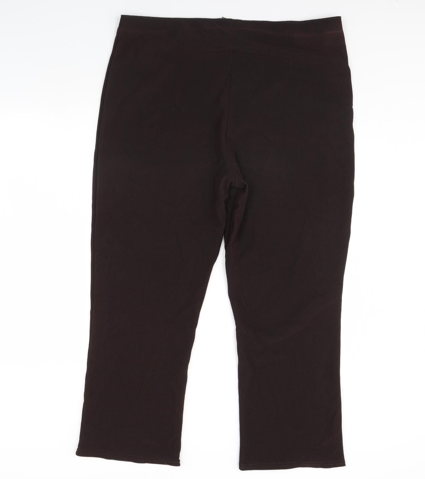 Womens UK Size 22 Preworn Regular Fit  Brown Trousers