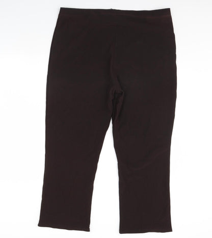 Womens UK Size 22 Preworn Regular Fit  Brown Trousers