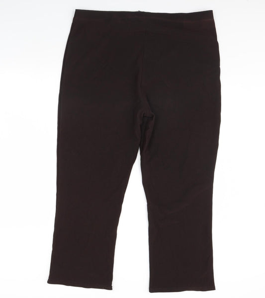 Womens UK Size 22 Preworn Regular Fit  Brown Trousers