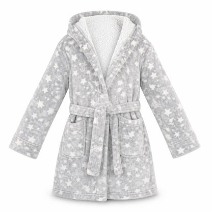 Tu Girls Grey Spotted  Cami Robe Size 5 Years  - star pattern