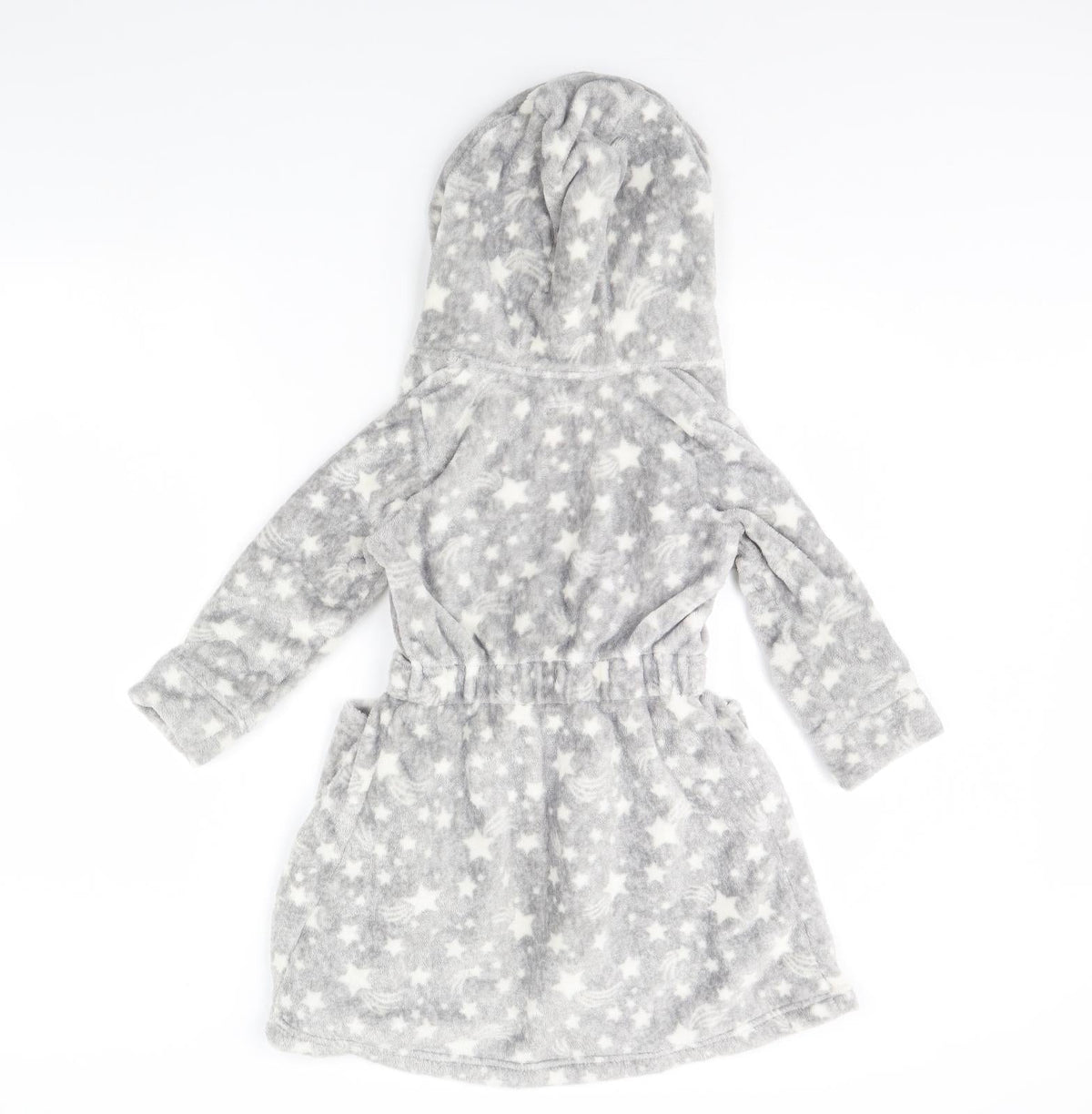 Tu Girls Grey Spotted  Cami Robe Size 5 Years  - star pattern