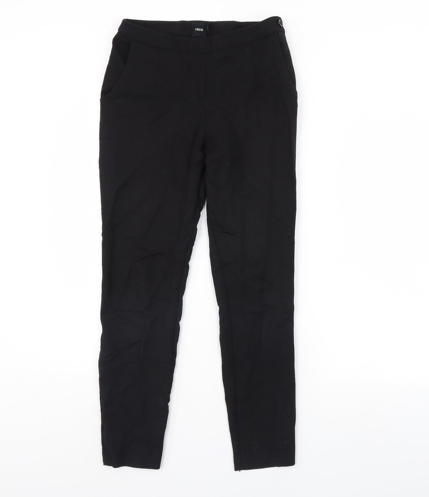 Womens UK Size 8 ASOS Regular Fit Dress Pants Black Trousers