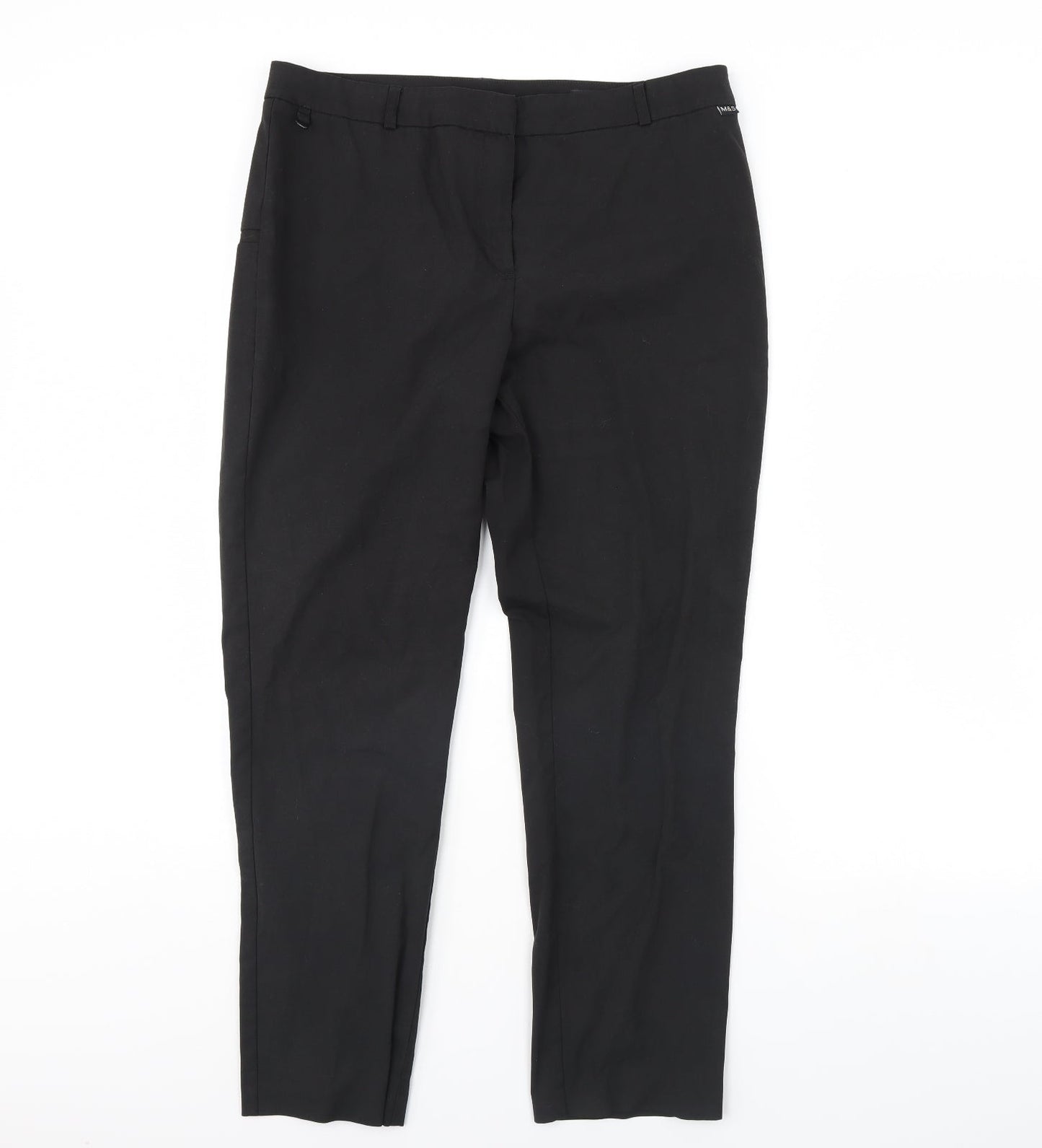Womens UK Size 34 in Preworn Regular Fit Dress Pants Black Trousers