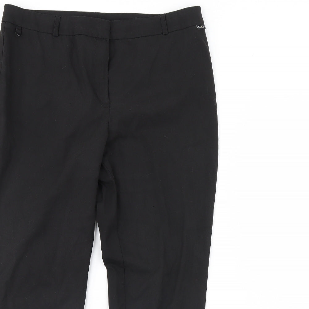 Womens UK Size 34 in Preworn Regular Fit Dress Pants Black Trousers