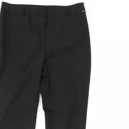Womens UK Size 34 in Preworn Regular Fit Dress Pants Black Trousers